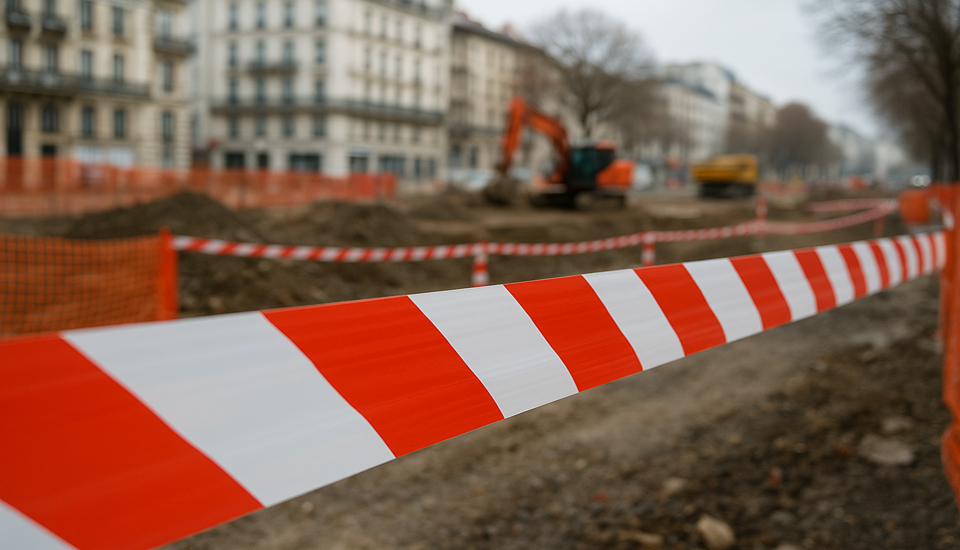 ruban chantier ville